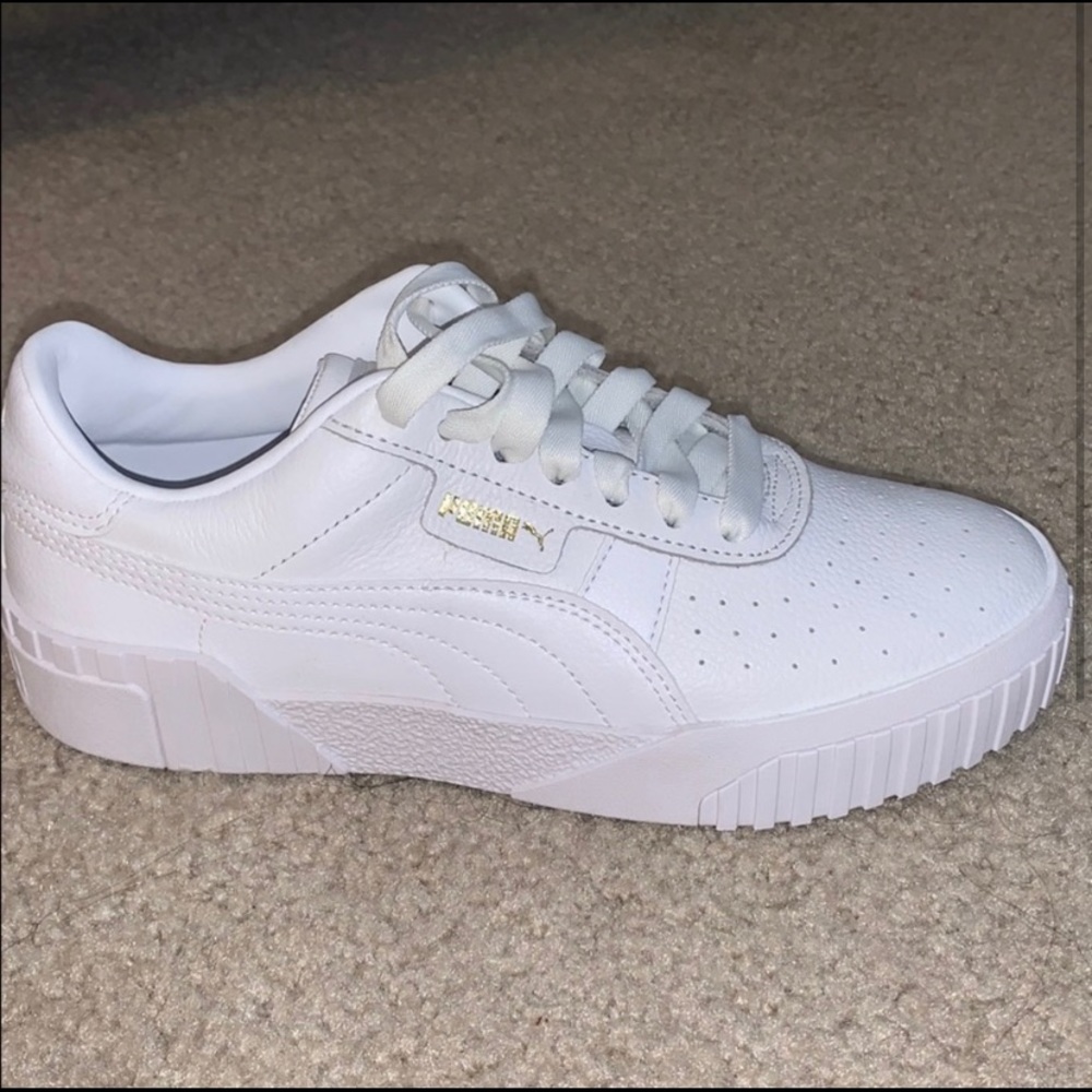 New white Puma cali sneakers